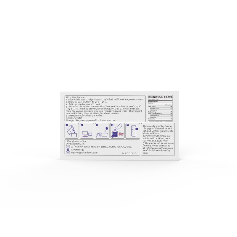 Yogurt Starter Cultures - Pack of 10 Freeze-dried Culture Sachets