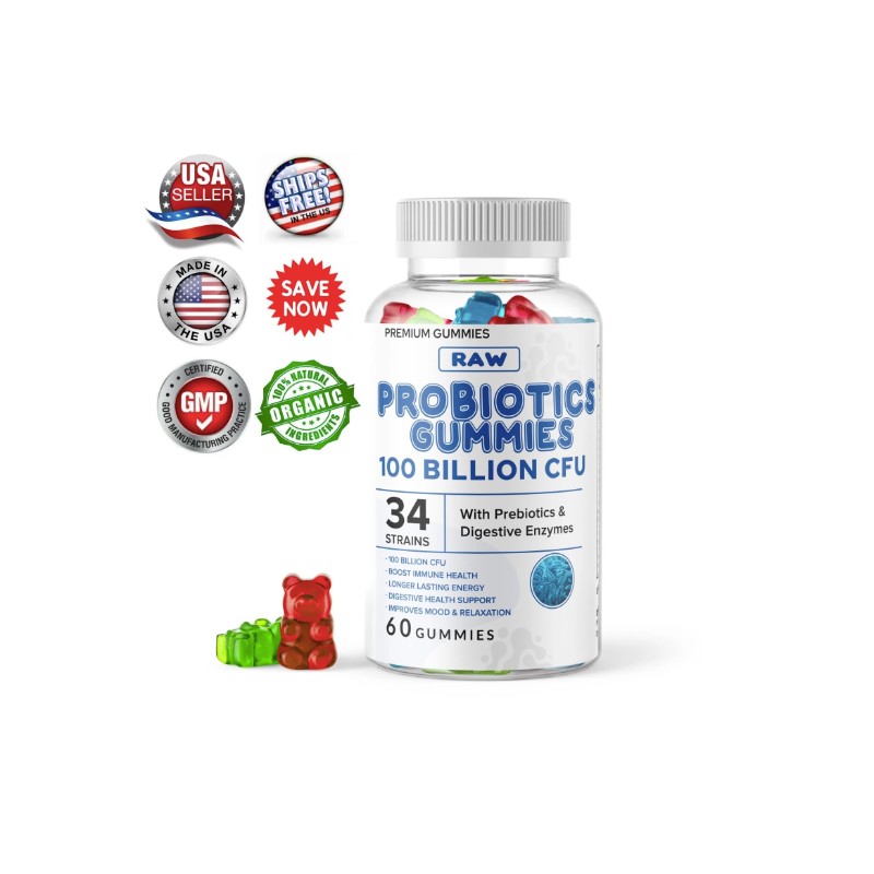 Raw Probiotics 100 Billion CFU Potency Digestive Immune Health 60