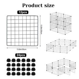 Dog Playpen 12Panels,43.7x43.7x13.8 inches Pet Play Pen House for Medium/Small Dogs Adjustable Dogs Guinea Pig Cage Fence Pen