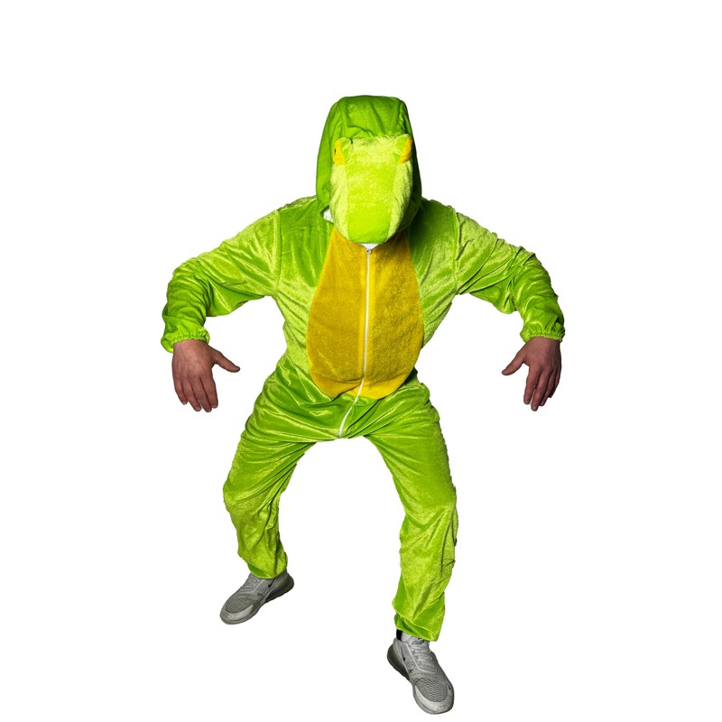 Foxxeo Green Crocodile Costume for Adults, Size: XXXL