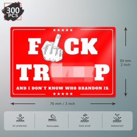 ASUNO Anti-Tr×um×p 2024 Sticker I Don't Know Who Brandon is Bumper Decal Vinyl Self-Adhesive Label 2” x 3” for Car Window Truck Auto Wall Laptop Red 300 PCS