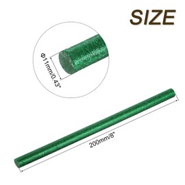 QUARKZMAN Pack of 16 Hot Glue Sticks 11 mm x 200 mm Mini Hot Glue Sticks Hot Glue Gun Glue Fabric for Repair Craft Decoration DIY Crafts Glitter Green