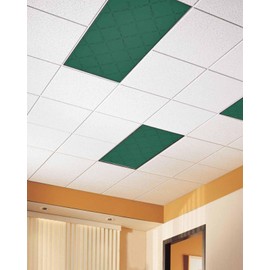 TOUBE 1 Pack Fluorescent Light Covers Geometric Lattice Texture Green Magnetic Light Cover Fluorescent Light Shade Panel Ceiling Magnetic Light Filters for Home Drop Ceiling, 4 x 2 Feet