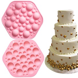 Heyiminy Silicone Hot Cocoa Bomb Mold, 49 Cavities Semi Sphere Cocoa Bomb Mold in 4 Different Sizes, Non-Stick Silicone Hot Chocolate Bomb Mold for Making Hot Cocoa Bombs, Chocolates, Hard Candy