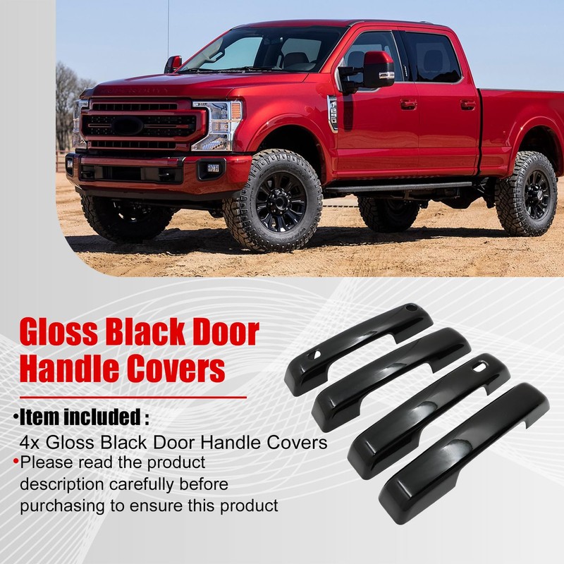 FZJDSD Gloss Black Door Handle Covers with Smart Key Cutout