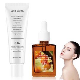 Relief Cream, Vitamin C Booster Serum, Face Moisturising Cream Serum with Vitamin C, for Soothing, Moisturising, Skin Care, for All Skin Types