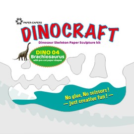 PAPER-CAPERS DINOCRAFT 04 : Brachiosaurus | 3D Dinosaur Paper Skeleton Sculpture DIY Kit | Craft & Learn with 3D Animation | No Glue Needed | Ages 7+ | STEM Craft Toy
