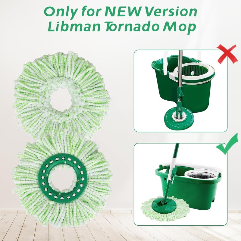 Mop Head Replacement for Libman Tornado Spin Mop System, Resuable