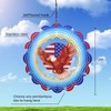 Flag Eagle Wind Spinners 12 Inch 3D Stainless Steel Hanging