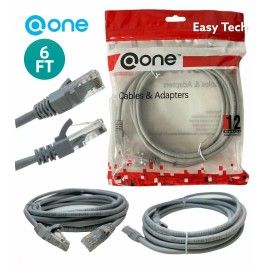 One 6ft Cat5e Snagless Unshielded PVC Ethernet Network Patch Cable,GREY Color 24AWG