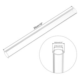 MECCANIXITY Acrylic Pipe Clear Rigid Round Tube 16mm(5/8 inch) ID 22mm(7/8 inch) OD 10" for Lamps and Lanterns, Water Cooling System 4pcs