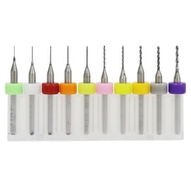 LEAUNGYOO 0.3-1.2 mm PCB Drill Bit, Ultra Fine Drill Bit, Micro Drill Bit, Set of 10, SMT Carbide, Abrasion Resistant, Precision Drill Bit, Decorative, Engraving, Printed Circuit Board, Pearl, Storage
