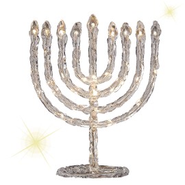 Rite Lite LED Twinkling Menorah Decoration | Hanukkah Gifts Jewish Holiday Party Favors Battery-Powered Lights Dance! Judaica Chanukah Festival of Lights 8.75" H