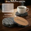 YONGHEE Black Marble Coasters Set of 4, Elegant Black &