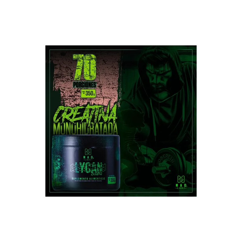 Creatina Monohidratada 100 Pura Mad Labz 350g 70 Servs