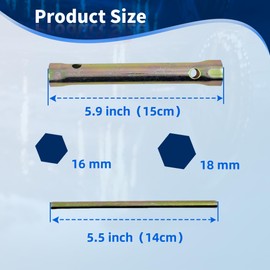 AAAWZDWD 16-18mm Spark Plug Socket,5/8 Spark Plug Socket Motorcycle Ignition Spark Plug Spanner Wrench Socket Tool 16-18mm(5/8-45/64 inch) Double Ended