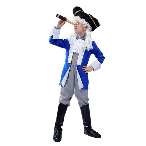 Dress Up America Colonial Patriot Costume With Hat And Wig