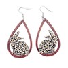 Colorful Easter Rabbit Teardrop Earrings Wooden Dangle Earrings Flower Rainbow
