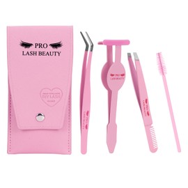 PRO Lash Applicator Tool 1 Lash Tweezers 1 Lash Applicator for Lash Clusters Plus 1 Upgraded Eyebrow Tweezers DIY Eyelash Extension Tweezers Kit Eyelash Applicator Tool (3 pcs)