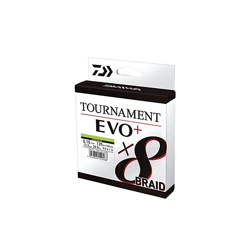 Daiwa Tournament x8 Braid EVO+ 0.26 mm, 19.8 kg/43.7 lbs,