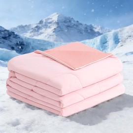 BEAUTEX Cooling Comforter Twin Size Cool Blanket for Hot Sleepers(Pink)
