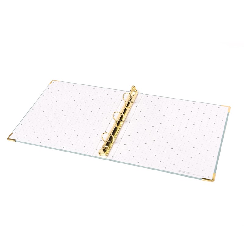 russell+hazel Patent Mini 3 Ring Binder, Dew, 7” by 9”
