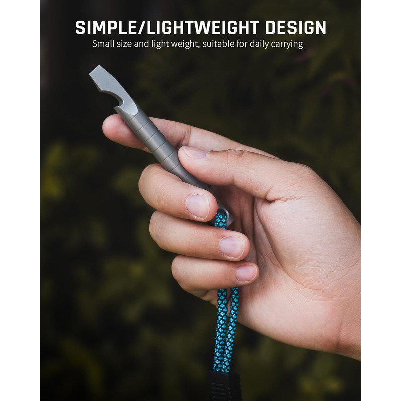 TISUR Titanium EDC Pry Bar, Keychain Prybar Multitool With Beer