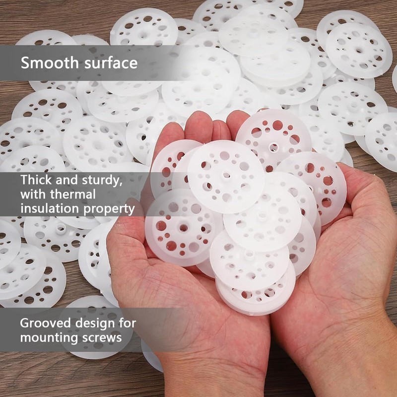100Pcs Clear Plastic Flat Washers Load Spreading Transparent Foam Board