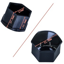Selyse Pack of 20 Caps Wheel Bolts 17 mm Plastic Groove Universal Wheel Nuts Caps with Removal Hook (Black)