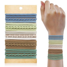 JIIRS 20PCS Boho Hair Ties,Elastic Bracelets,Elastic Hair Ties, Hair Bands For Ponytails,Bracelets Hair Ties for Thick or Thin Hair,Hair Ties No-Damage For Daily Life, Sport, Working(Set7)