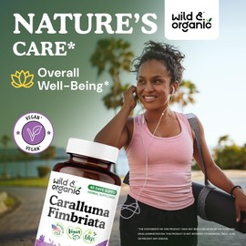 Wild & Organic Caralluma Fimbriata Capsules 1000 mg - Overall Support - Caralluma Extract Supplement - Vegan, No Fillers, Non-GMO - 90 Count