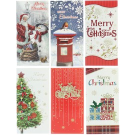 Cards Galore Pack of 6 Christmas Money Wallet Gift Cards & Envelopes - Traditional…