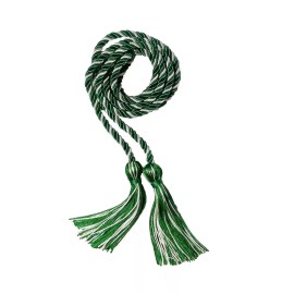 clerkmans Emerald Green and White Intertwined Honor Cord Graduation Honor Cord - College