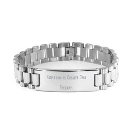 Útiles regalos de cosplay, Cosplay es más barato que la terapia, pulsera de escalera de cumpleaños para cosplay de amigos, Pequeño, Zinc chapado en...