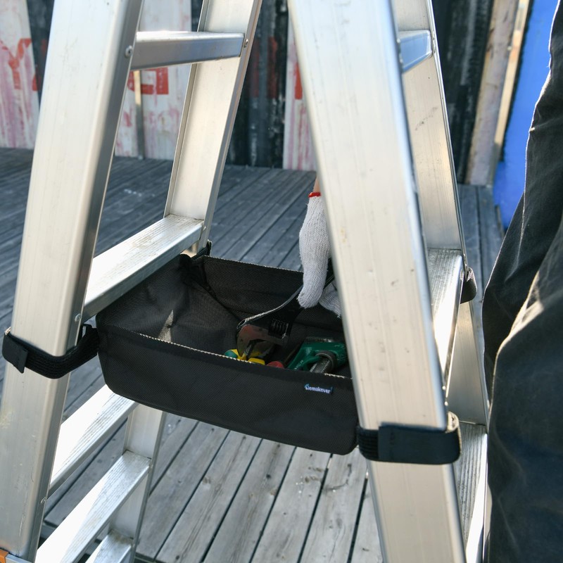 Homakover 1680D Black Ladder Organizer, Portable Tool Bag for Telescoping