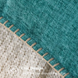 MIULEE Pack of 2 Couch Throw Pillow Covers 20x20 Inch Teal Farmhouse Decorative Pillow Covers with Stitched Edge Soft Chenille Solid Dyed Spring Pillow Covers for Sofa Bed Living Room