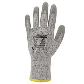 JORESTECH Safety Work Gloves Grey HPPE Knitted Fiber with Polyurethane (PU) Coating EN-388 Level 5 One Pair GD-02 (Size 10-XL)