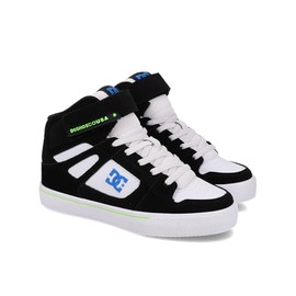 DC Shoes Pure HI Top EV Skate Shoe, Black/Blue/White, 7 US Unisex Big Kid