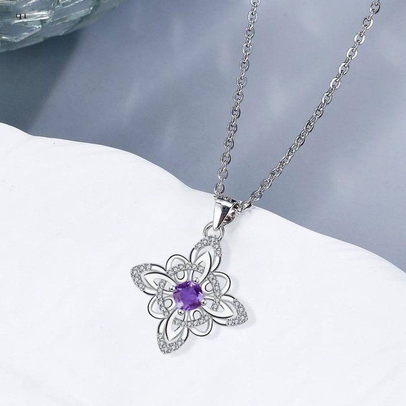 Pregeckit Original Witch Knot Necklace Wicca Witchcraft Necklace with Purple