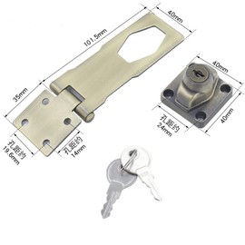4 Inch Keyed Hasp Locks, Keyed Alike Twist Knob Keyed Locking Hasp, Metal Catch Latch Safety Lock for Cabinets, Drawers, Toolboxes, Different Door, Pack of 1 (Bronze)