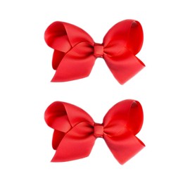 2 PCS 3inchs Hair Bows for Girls Grosgrain Ribbon Hair Bow Alligator Clips Hair Accessories for Baby Girls Toddlers(Red)