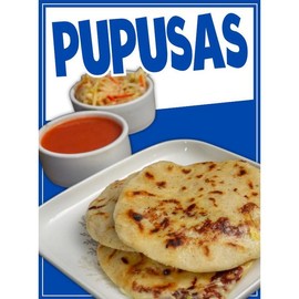 Pupusa sign Window Sticker Salvadorian Food Truck Concession Vinyl Restaurant - Size: 48" x 36"