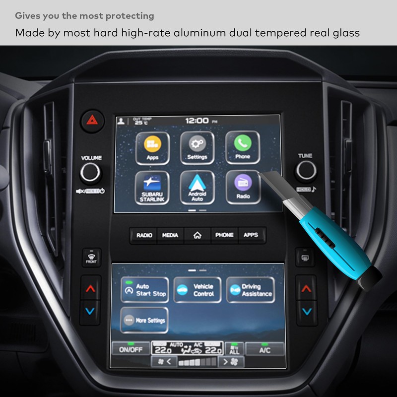 INNOSURE [2-PACK] Tempered Glass Screen Protector for Subaru Crosstrek Base