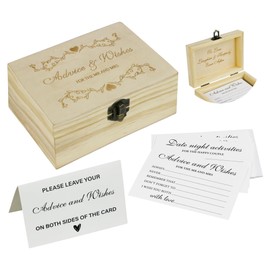 Deskinator Advice And Wishes For The Mr And Mrs - 50 pcs wedding advice cards box for Bridal Shower, Wedding decorations, Date Night Activities Cards for the Mr and Mrs