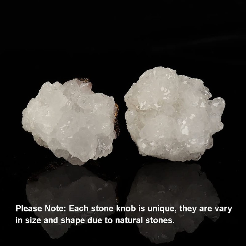 JIC Gem 4 Pack Crystal Stone Cabinet Knobs Quartz Geode