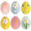 BETESSIN Pack of 6 mini Easter eggs for hanging, colourful