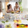 ANRO Oilcloth Tablecloth Wax Tablecloth Washable Garden Tablecloth Round Oval