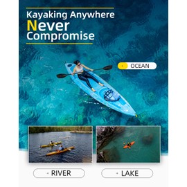 OCEANBROAD Kayak Paddle 86in/218cm Alloy Shaft 2-Piece Floatable Kayak Oar for Kayaking Canoeing Boating, 1 Paddle, Black Marble