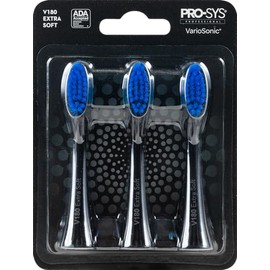 PRO-SYS® White VarioSonic® Electric Toothbrush Replacement Heads (V180 Extra Soft), Burst Brush Head, Pack of 3