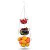 IBERG 3 Tier Hanging Fruit Basket, Metal Hanging Baskets for